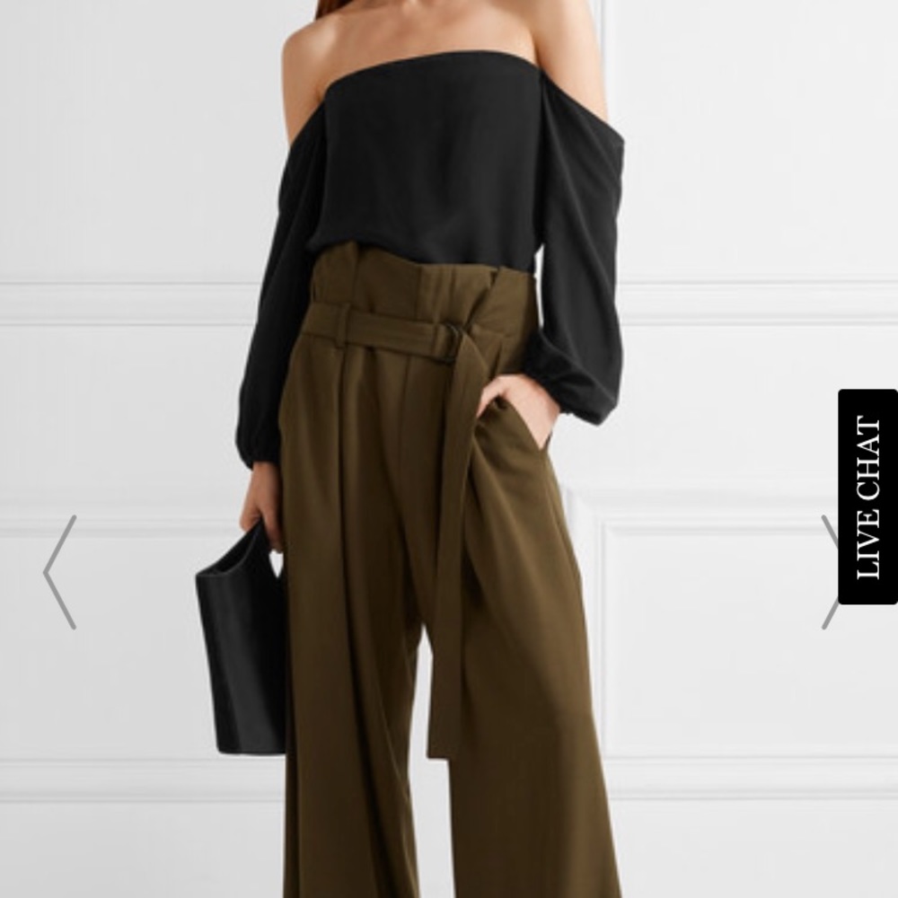 Theory “Laureema Mosaic” Black Off-Shoulder Top